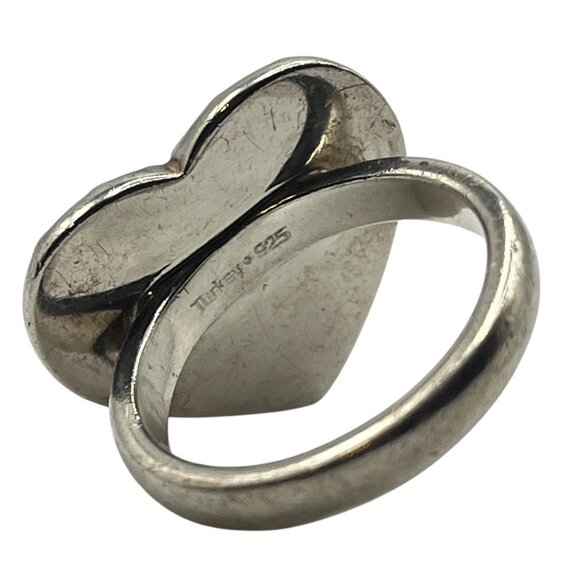 Coach Sterling Silver Ring Size 7 Heart Shape Designer Classic Logo Elevated - Picture 3 of 6